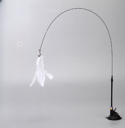 Keep your cat entertained with this steel wire feather teaser wand toy. Features a bell & suction cup holder. Available in black, pink & white. Shop PawSylo!