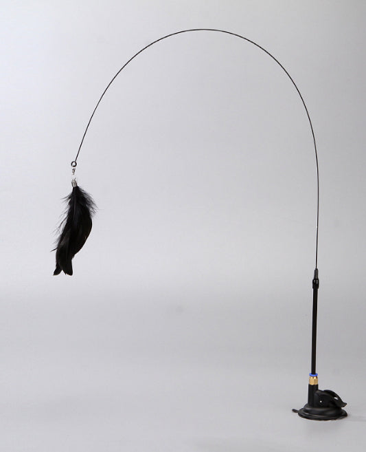 Keep your cat entertained with this steel wire feather teaser wand toy. Features a bell & suction cup holder. Available in black, pink & white. Shop PawSylo!