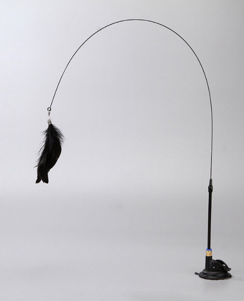 Keep your cat entertained with this steel wire feather teaser wand toy. Features a bell & suction cup holder. Available in black, pink & white. Shop PawSylo!