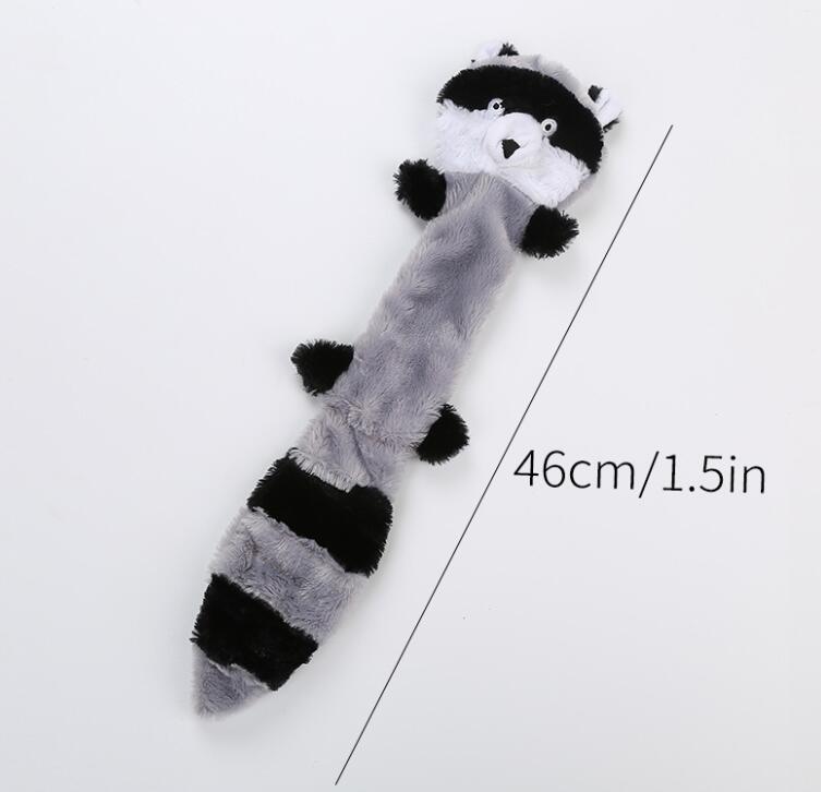 Durable crinkle plush dog toy with built-in squeakers and no stuffing mess! Perfect for small & medium dogs. 
Choose from raccoon or squirrel designs. Shop now!