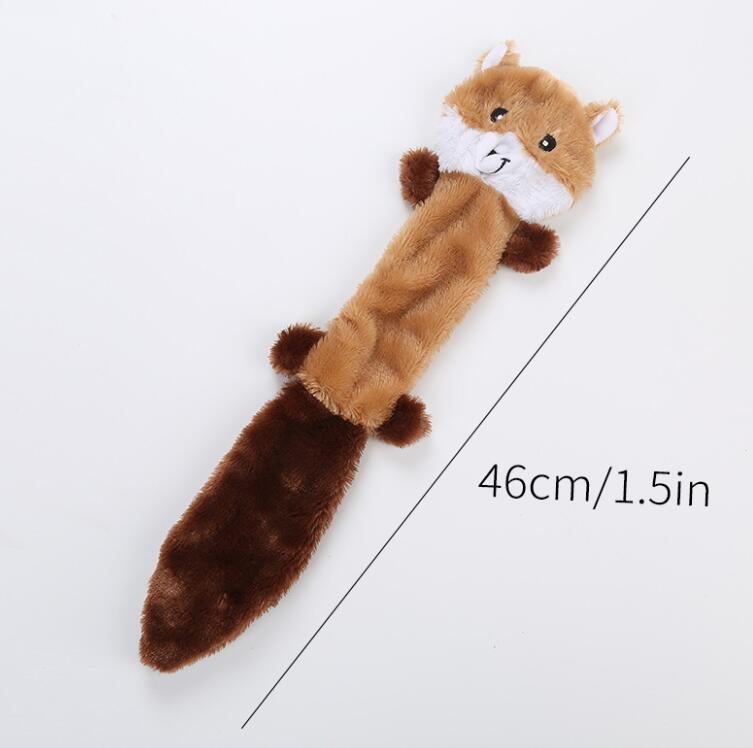 Durable crinkle plush dog toy with built-in squeakers and no stuffing mess! Perfect for small & medium dogs. 
Choose from raccoon or squirrel designs. Shop now!