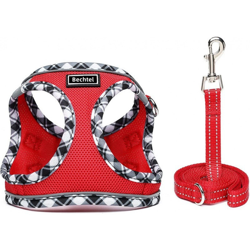 Walk your pet safely with our escape-proof adjustable harness vest with D-ring.
Soft & comfortable for cats & dogs. Available in multiple colors, sizes XS–XL.